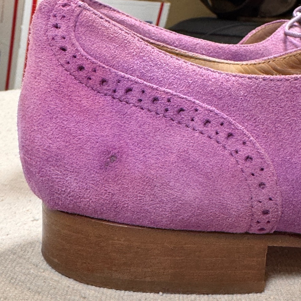 JCREW Lavender Suede Oxford Shoes - Stylish Lace-Up Flats Size 9 - Picture 3 of 7